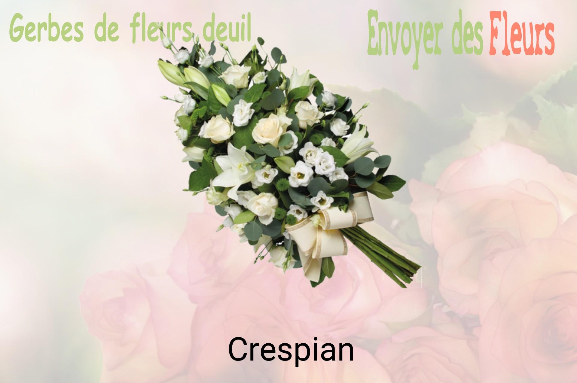 Gerbe de fleurs de deuil livrée à Crespian